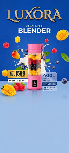 Luxora Portable Blender | 400ml USB Rechargeable Juicer Bottle
